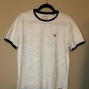Scott Ellis T-shirt, size Large, Cream with black heather